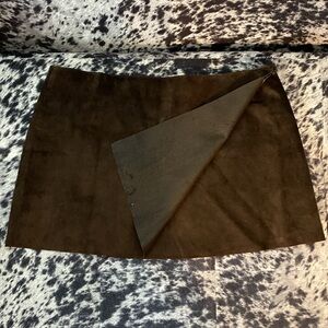 Leather (suede) wrap miniskirt